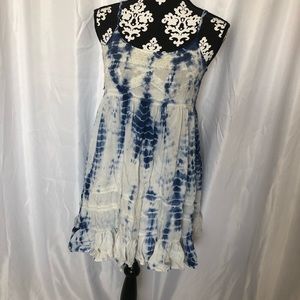 En creme tie dye sun dress